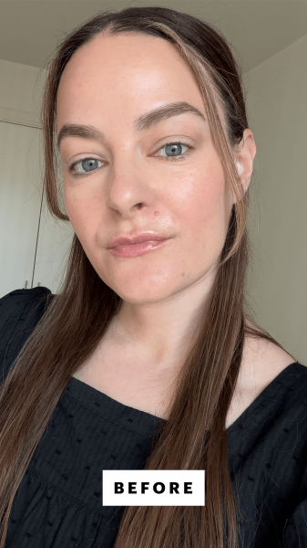 A selfie of content director Sophie Panych before applying the Pat McGrath Labs Perma Precision Liquid Eyeliner